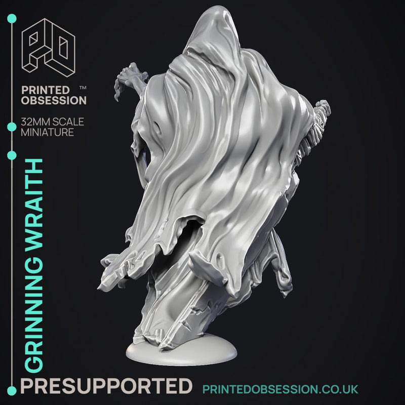 The Grinning Wraith - Ghost Knight -  PRESUPPORTED - Illustrated and Stats - 32mm scale