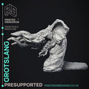 Grotslang - Large Creature - Cryptids of the Darkwood -  PRESUPPORTED - Illustrated and Stats - 32mm scale