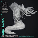 Grotslang - Large Creature - Cryptids of the Darkwood -  PRESUPPORTED - Illustrated and Stats - 32mm scale