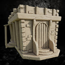 House with Wooden Courtyard - Medieval Fantasy Building STL, DnD Terrain