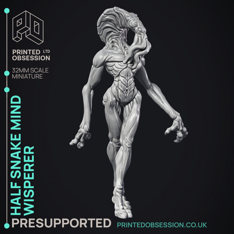 Half Snake Mind Wisperer - Unusual monster - PRESUPPORTED - 32mm scale