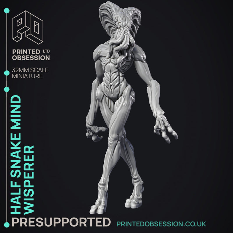 Half Snake Mind Wisperer - Unusual monster - PRESUPPORTED - 32mm scale