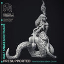 Half Snake Nightmare - Female half snake magic user -  PRE SUPPORTED - 32mm scale