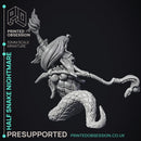 Half Snake Nightmare - Female half snake magic user -  PRE SUPPORTED - 32mm scale