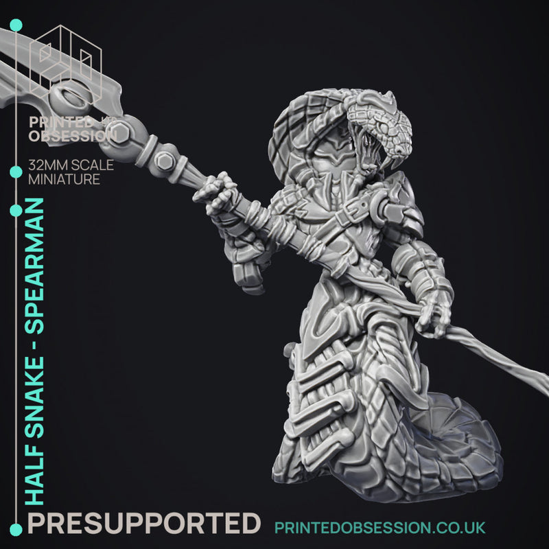 Half Snake Abomination - Spearsnake - 32mm - PRESUPPORTED - D&D - Only-Games