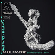 Half Snake Abomination - Spearsnake - 32mm - PRESUPPORTED - D&D - Only-Games