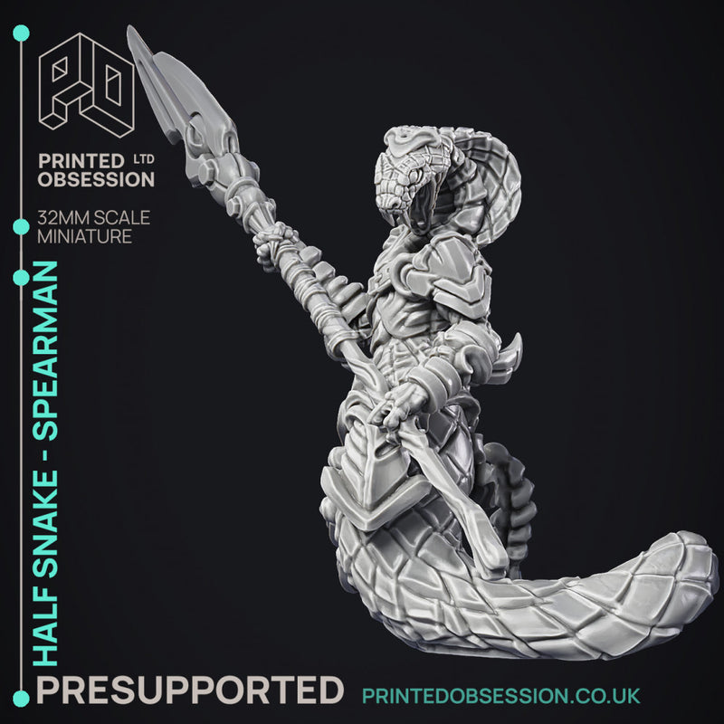 Half Snake Abomination - Spearsnake - 32mm - PRESUPPORTED - D&D - Only-Games