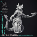 Half Snake Abomination - Swordsnake - D&D - 32mm - PRE SUPPORTED