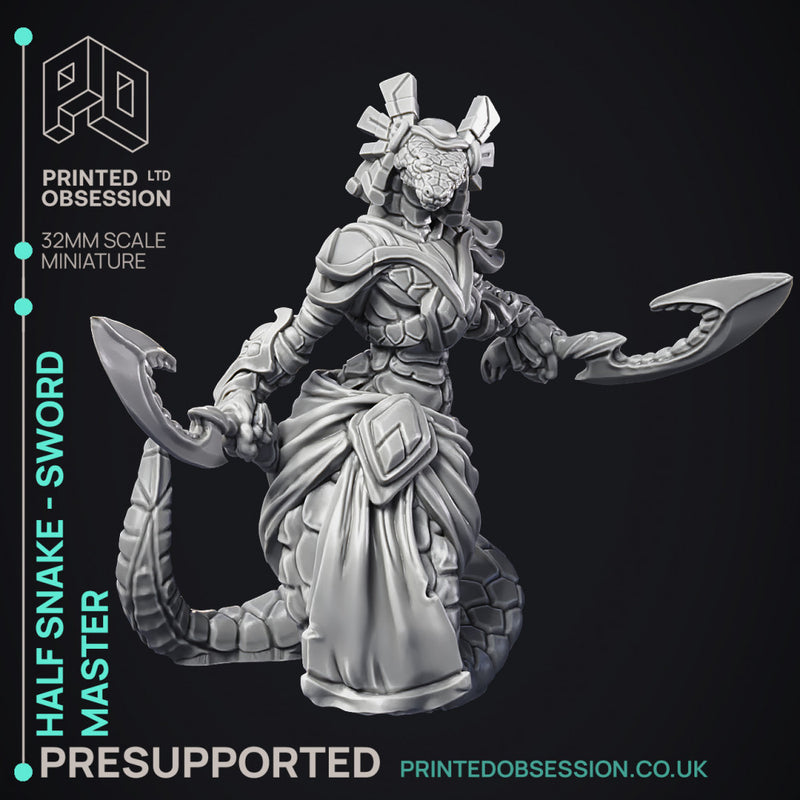 Half Snake Forgotten Tribe Pack - 6 Models - PRESUPPORTED - 32mm scale