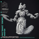 Half Snake Abomination - Swordsnake - D&D - 32mm - PRE SUPPORTED