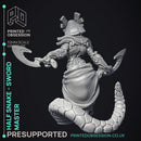 Half Snake Abomination - Swordsnake - D&D - 32mm - PRE SUPPORTED