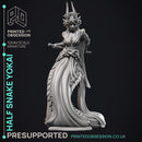 Half Snake Yokai - Elemental Creatures -  PRESUPPORTED - Illustrated and Stats - 32mm scale