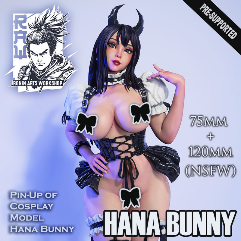 Hana Bunny Pin-Up (NSFW) - 75mm and 120mm - STL only - Only-Games