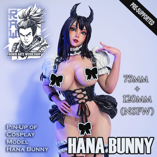 Hana Bunny Pin-Up (NSFW) - 75mm and 120mm - STL only - Only-Games