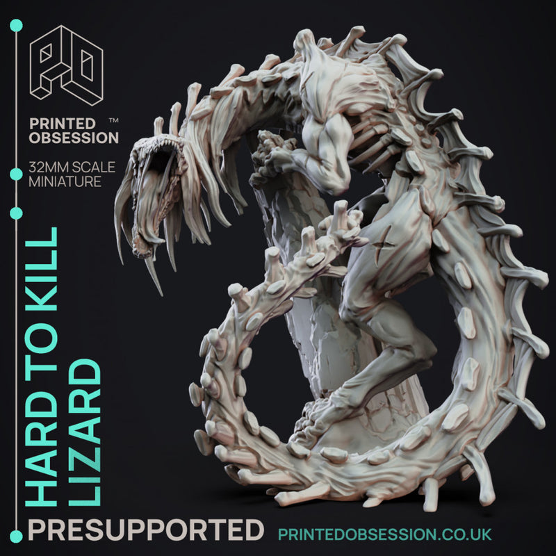Hard To Kill Lizard - SCP "The D&D Incursion - PRESUPPORTED - 32mm scale