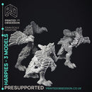 Harpies - 3 Models - PRESUPPORTED - Hell Hath No Fury - 32mm scale