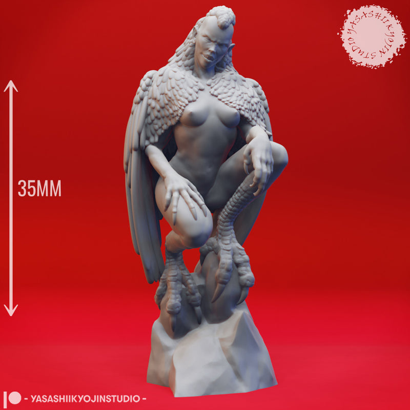 Perched Harpy - Tabletop Miniature (Pre-Supported)