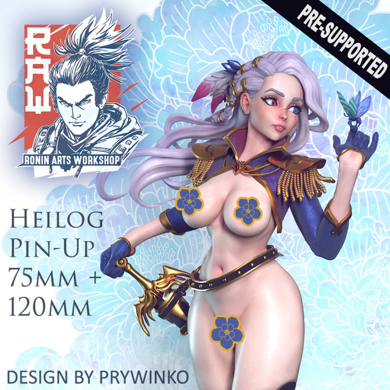 Heilog Pin Up (NSFW) - 75mm plus 120mm (Presuported) - STL only - Only-Games