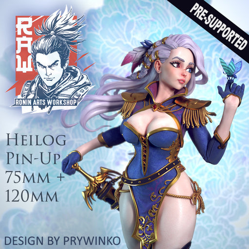 Heilog Pin Up - 75mm plus 120mm (Presuported) - STL only - Only-Games