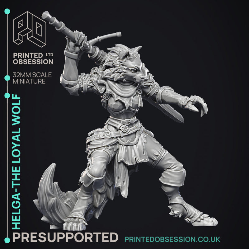 Helga - The Loyal Wolf - PRESUPPORTED - 32mm Scale
