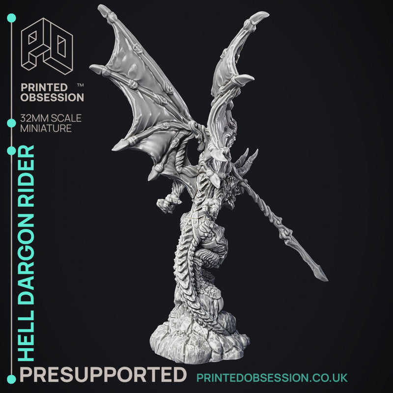 Dragon Rider - Large Dragon - PRESUPPORTED - Hell Hath No Fury - 32mm Scale