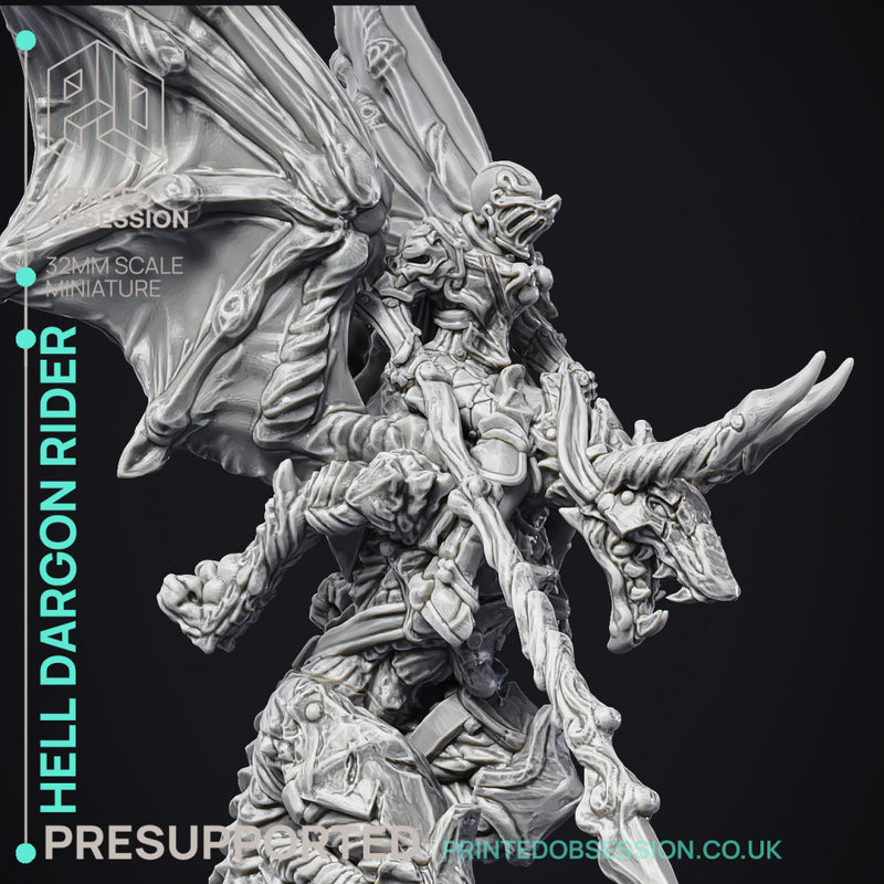 Dragon Rider - Large Dragon - PRESUPPORTED - Hell Hath No Fury - 32mm Scale