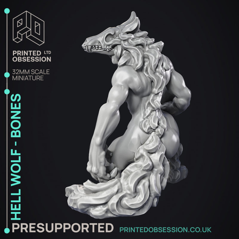 Hell Wolf - Bone - PRESUPPORTED - Hell Hath No Fury - 32mm Scale