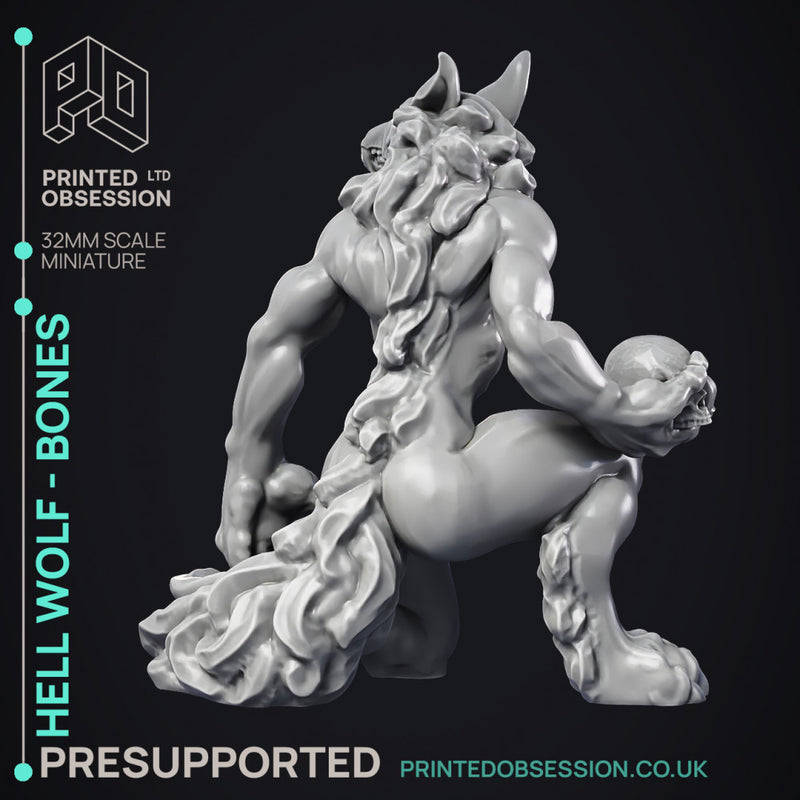 Hell Wolf - Bone - PRESUPPORTED - Hell Hath No Fury - 32mm Scale