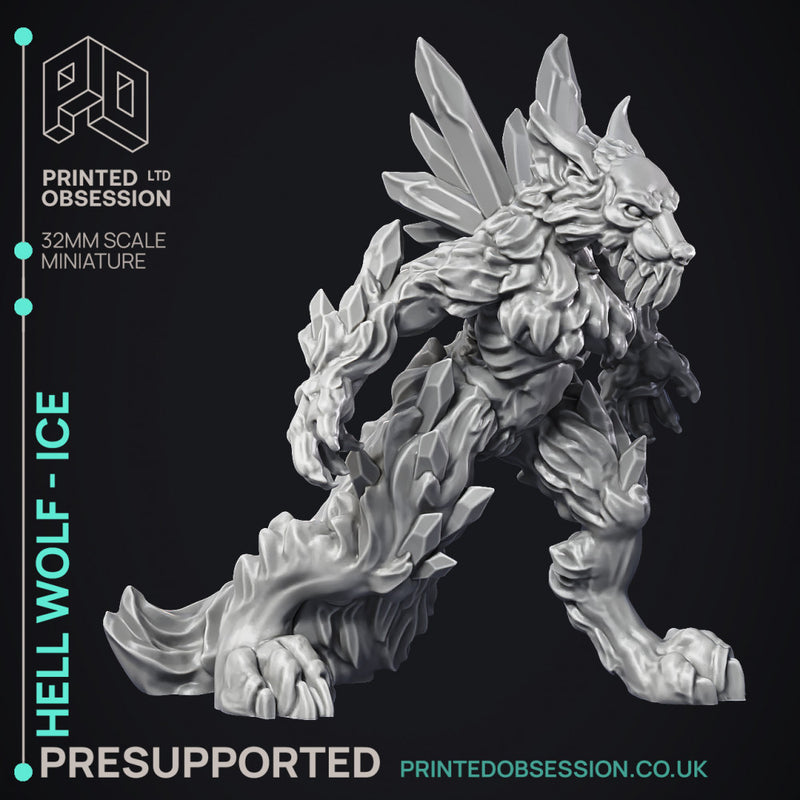 Hell Wolf - Ice - PRESUPPORTED - Hell Hath No Fury - Scale 32mm
