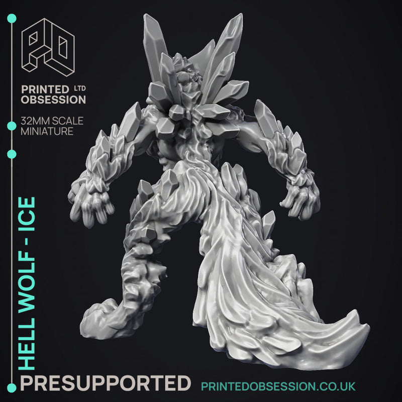 Hell Wolf - Ice - PRESUPPORTED - Hell Hath No Fury - Scale 32mm