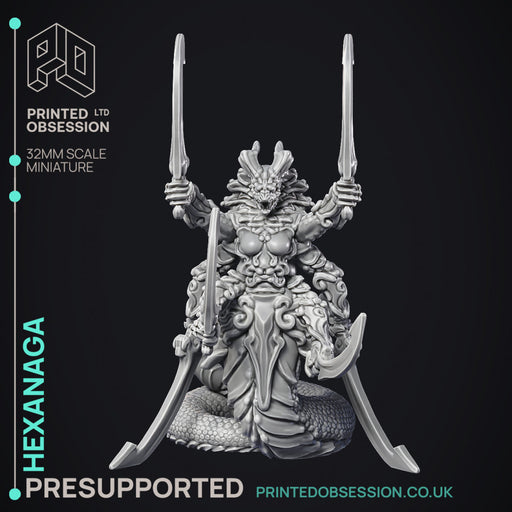 Hexanaga - Large Demon - PRESUPPORTED - Hell Hath No Fury - 32mm scale - Only-Games