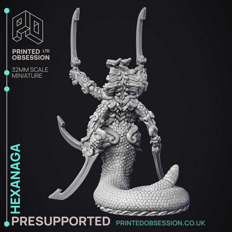 Hexanaga - Large Demon - PRESUPPORTED - Hell Hath No Fury - 32mm scale