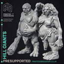 Hill giants - 2 Models - PRESUPPORTED - 32 mm scale