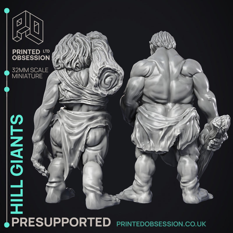 Hill giants - 2 Models - PRESUPPORTED - 32 mm scale