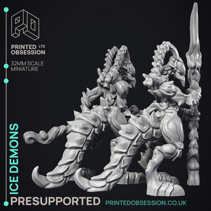 Ice Demon - 2 Models - PRESUPPORTED - Hell Hath No Fury - 32mm scale