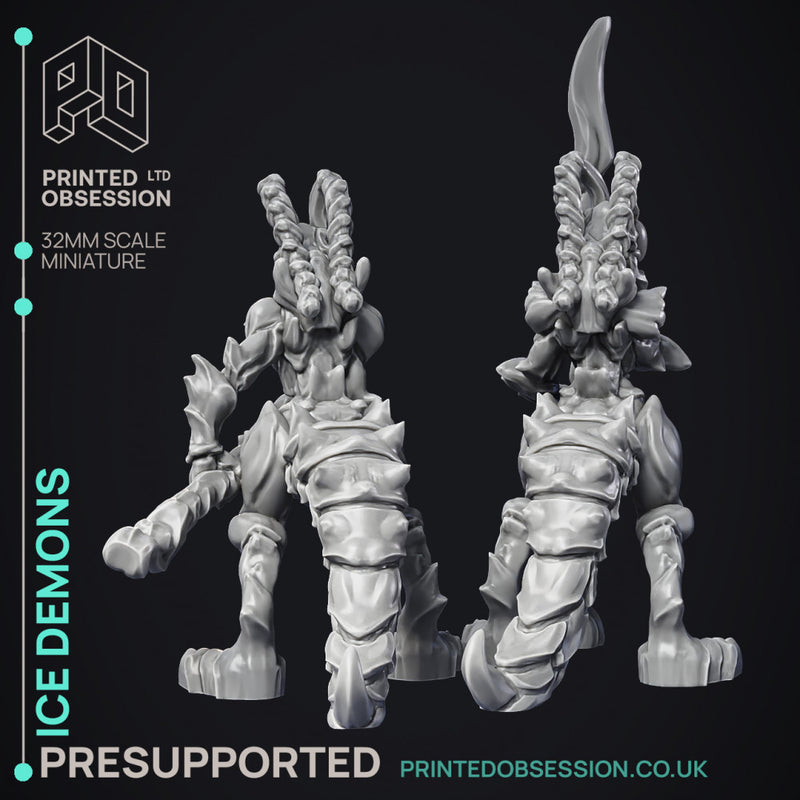Ice Demon - 2 Models - PRESUPPORTED - Hell Hath No Fury - 32mm scale