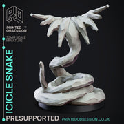 Icicle Snake - Elemental Familar - PRESUPPORTED - 32mm scale - Only-Games