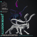 Illusionist Tabaxi & Beast - 2 Models - Were Folk -  PRESUPPORTED - Illustrated and Stats - 32mm scale