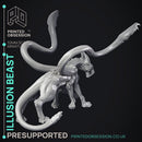 Illusionist Tabaxi & Beast - 2 Models - Were Folk -  PRESUPPORTED - Illustrated and Stats - 32mm scale