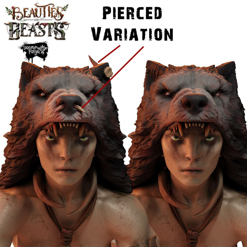 [Fenris] Beauties & Beasts – Wolf Huntress, Primal Warrior Woman with Direwolf Companions