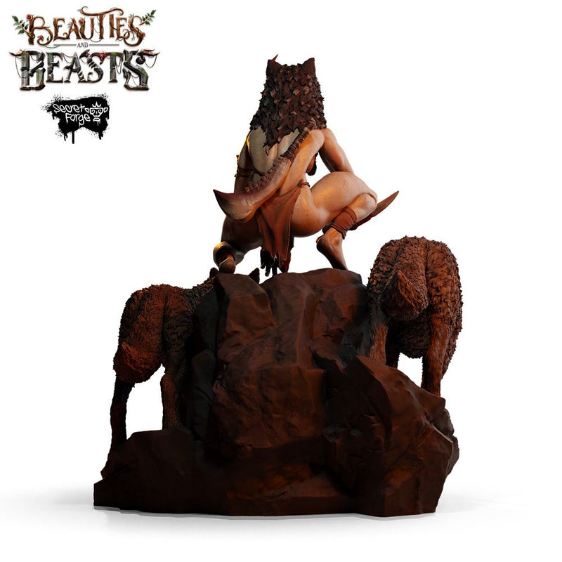 [Fenris] Beauties & Beasts – Wolf Huntress, Primal Warrior Woman with Direwolf Companions