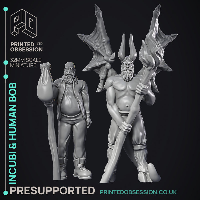 Incubi & human 'Bob' - lesser demon - PRESUPPORTED - Hell Hath No Fury - 32mm scale