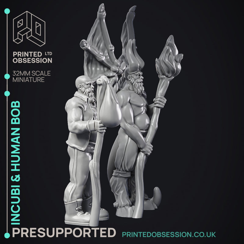 Incubi & human 'Bob' - lesser demon - PRESUPPORTED - Hell Hath No Fury - 32mm scale