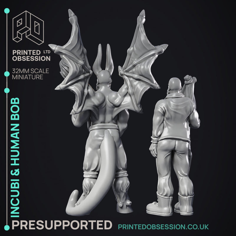 Incubi & human 'Bob' - lesser demon - PRESUPPORTED - Hell Hath No Fury - 32mm scale