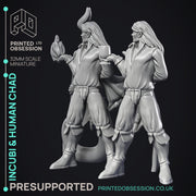 Incubi & human 'Chad' - lesser demon - 2 Models - Hell Hath No Fury - 32mm scale - Only-Games