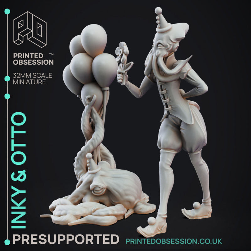 Inky & Otto - Circus of Horrrors - PRESUPPORTED - 32mm Scale - Only-Games