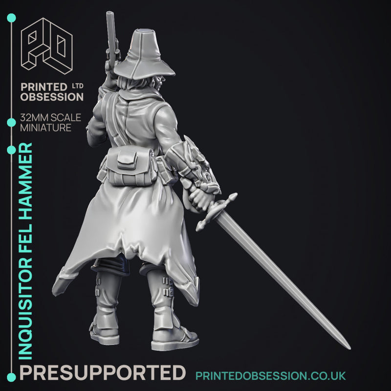 Fel Hammer - Inquisitor & 8 wepons - PRESUPPORTED - 32mm miniature