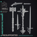 Fel Hammer - Inquisitor & 8 wepons - PRESUPPORTED - 32mm miniature