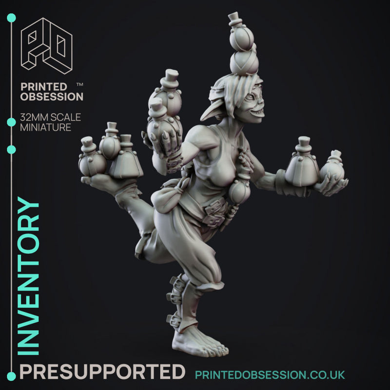 Inventory - Goblin Carrier - Goblin Potion Maker - PRESUPPORTED - 32mm scale