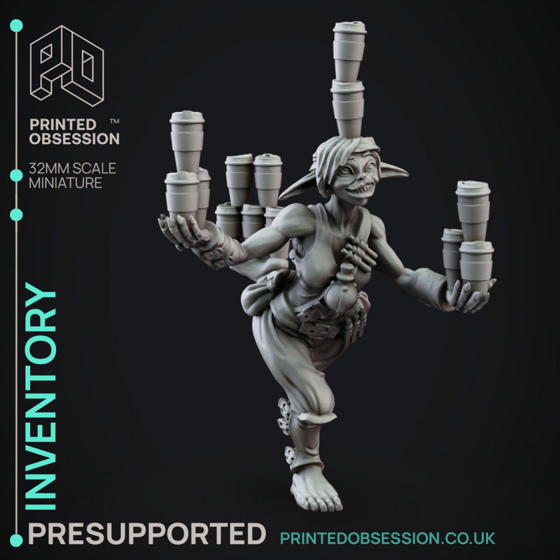 Inventory - Goblin Carrier - Goblin Potion Maker - PRESUPPORTED - 32mm scale
